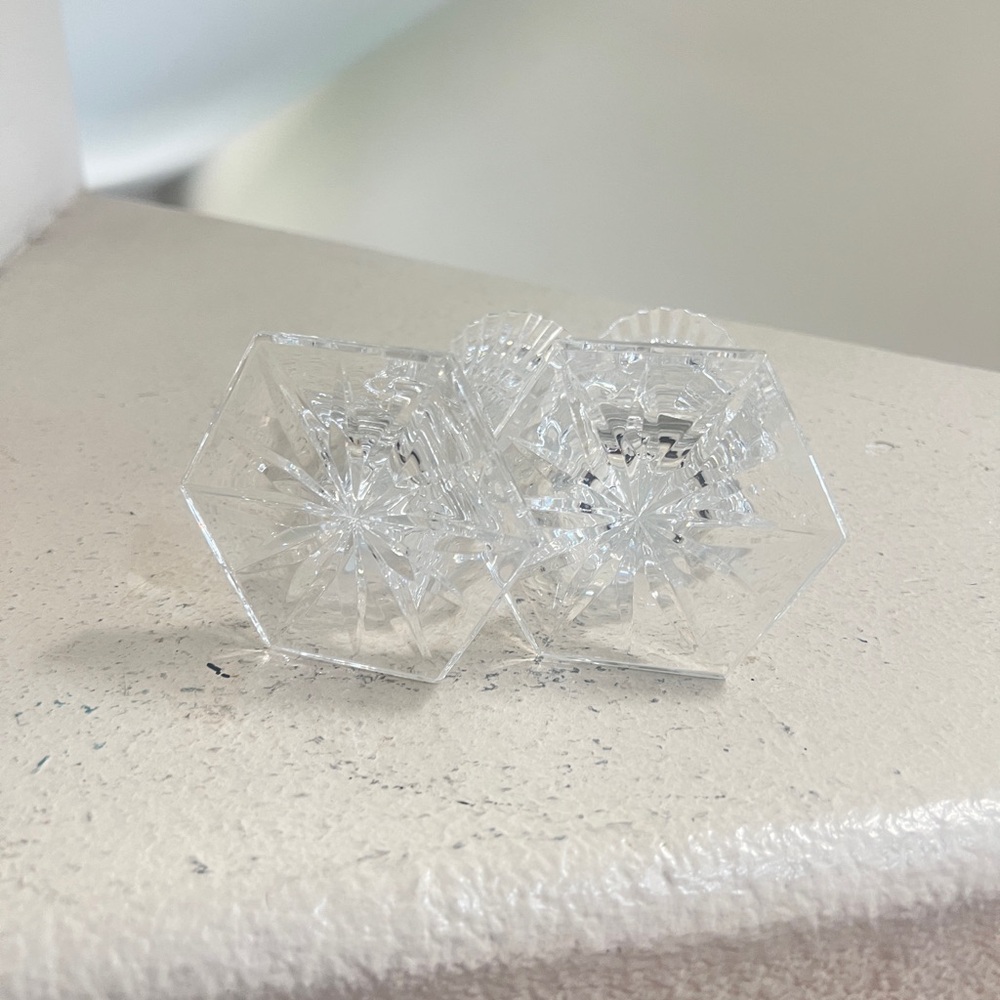 Waterford‎ Crystal Chatham Candlestick Candle Holders Hexagon Base Set - Picture 11 of 12